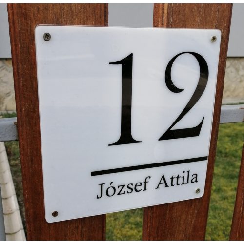 Plexi házszámtábla